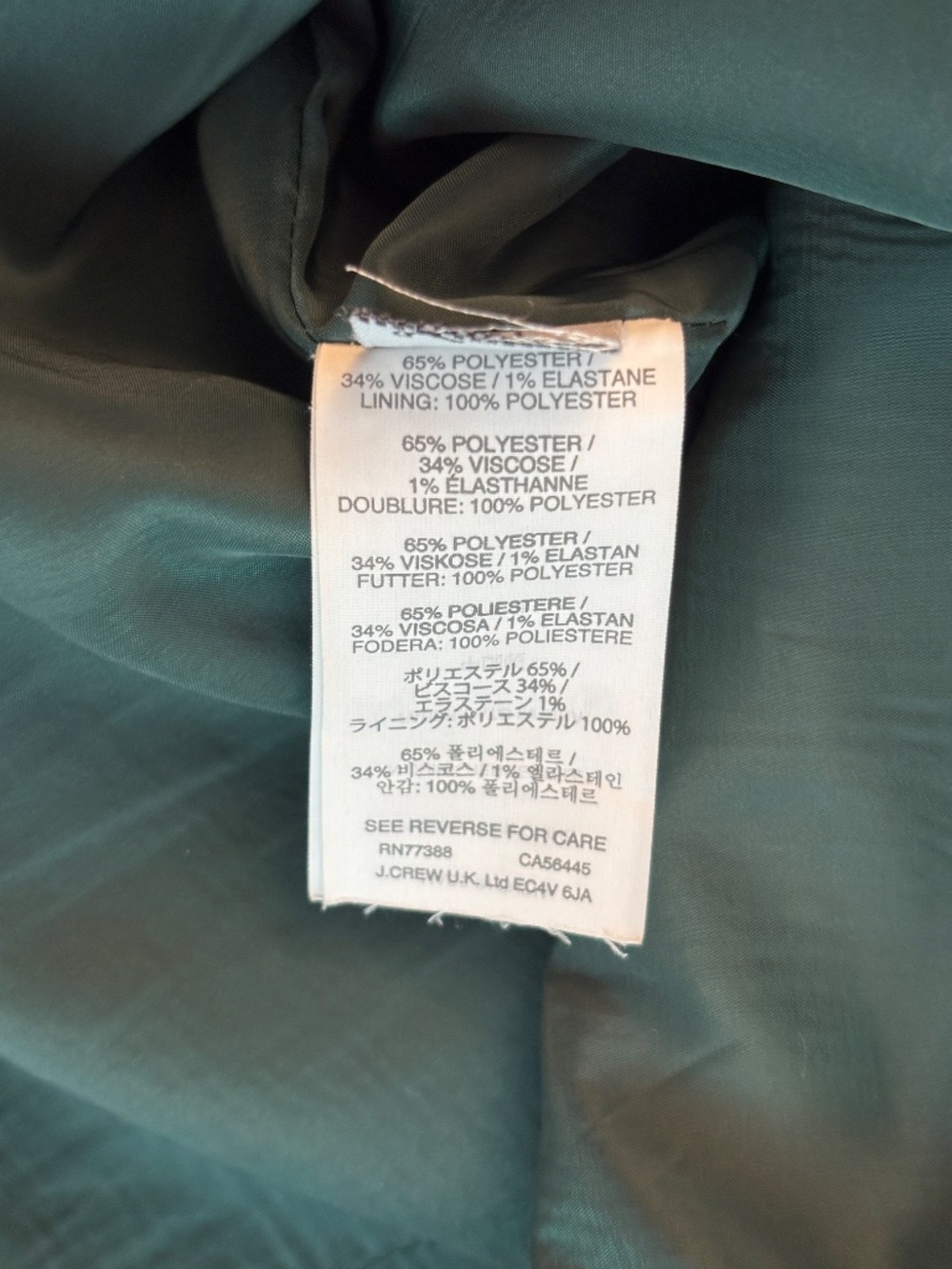 J Crew Long Sleeve Shift Dress Emerald Green Size 00 - Picture 9 of 9